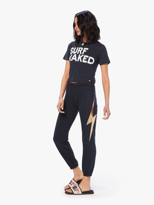 Aviator Nation Bolt Sweatpant - Charcoal/Gold